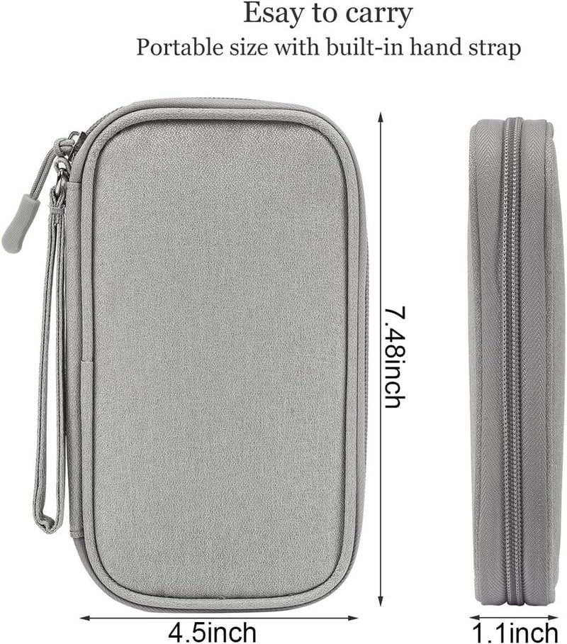 CAAORDKSO Cord Organizer Travel Cable Organizer Bag Tech Electronic Organizer Travel Case, Waterproof Electronic Accessories Pouch Bag for Cable, Cord, Charger, Phone, Power Bank, Earphone(Light Grey) - Image 2